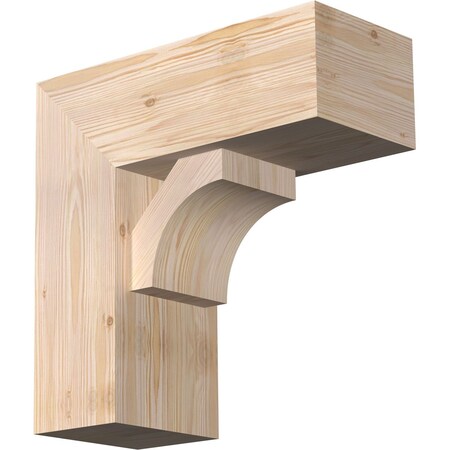 Ekena Millwork Westlake Block Smooth Bracket w/ Offset Brace, Douglas Fir, 7 1/2"W x 18"D x 18"H BKT0806X18X18WTL05SDF